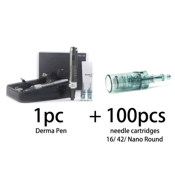 画像1: Dr.Pen M8 Electric Micro Needle Derma Pen Skin Pen Auto Pen ドクターペン 電動  ワイヤレス ダーマペン ダーマスタンプ マイクロニードル オートダーマローラー カートリッジ100個付 (1)